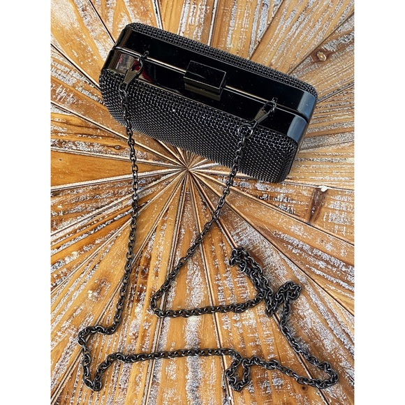 EUC bebe Gunmetal Tone Clutch / Minaudière Bag - Picture 9 of 10